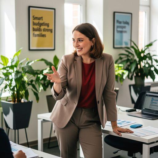 Pénzügyi oktatás grafikája, amely a családok pénzügyeinek kezeléséről szól.