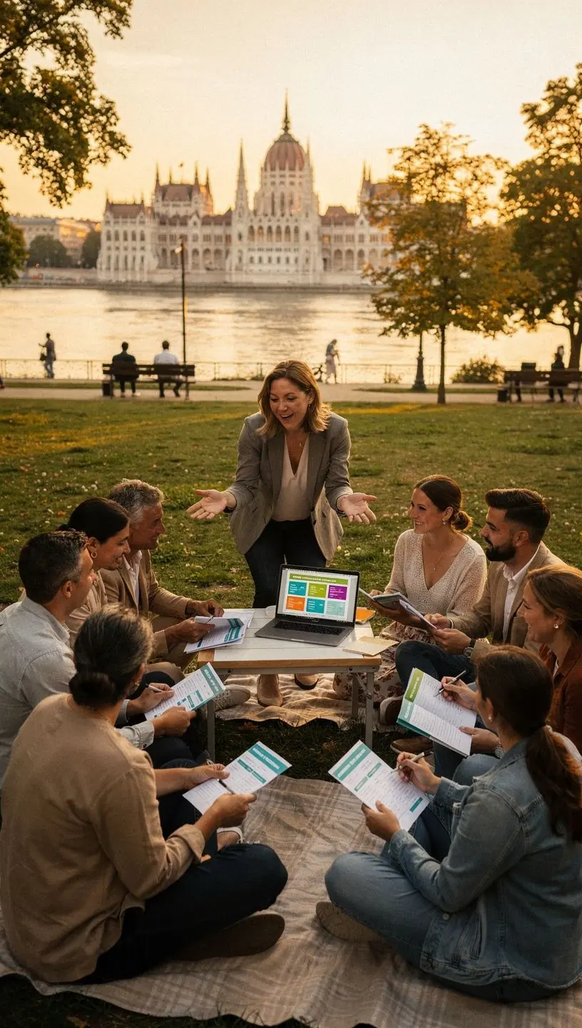Pénzügyi műveltség erősítése barátságos, oktató jellegű illusztrációk segítségével.